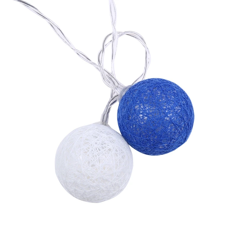 

20 LEDs Cotton Ball String Lights Battery Fairy Lights Outdoor Decoration Holiday Garland Christmas Globe Lighting