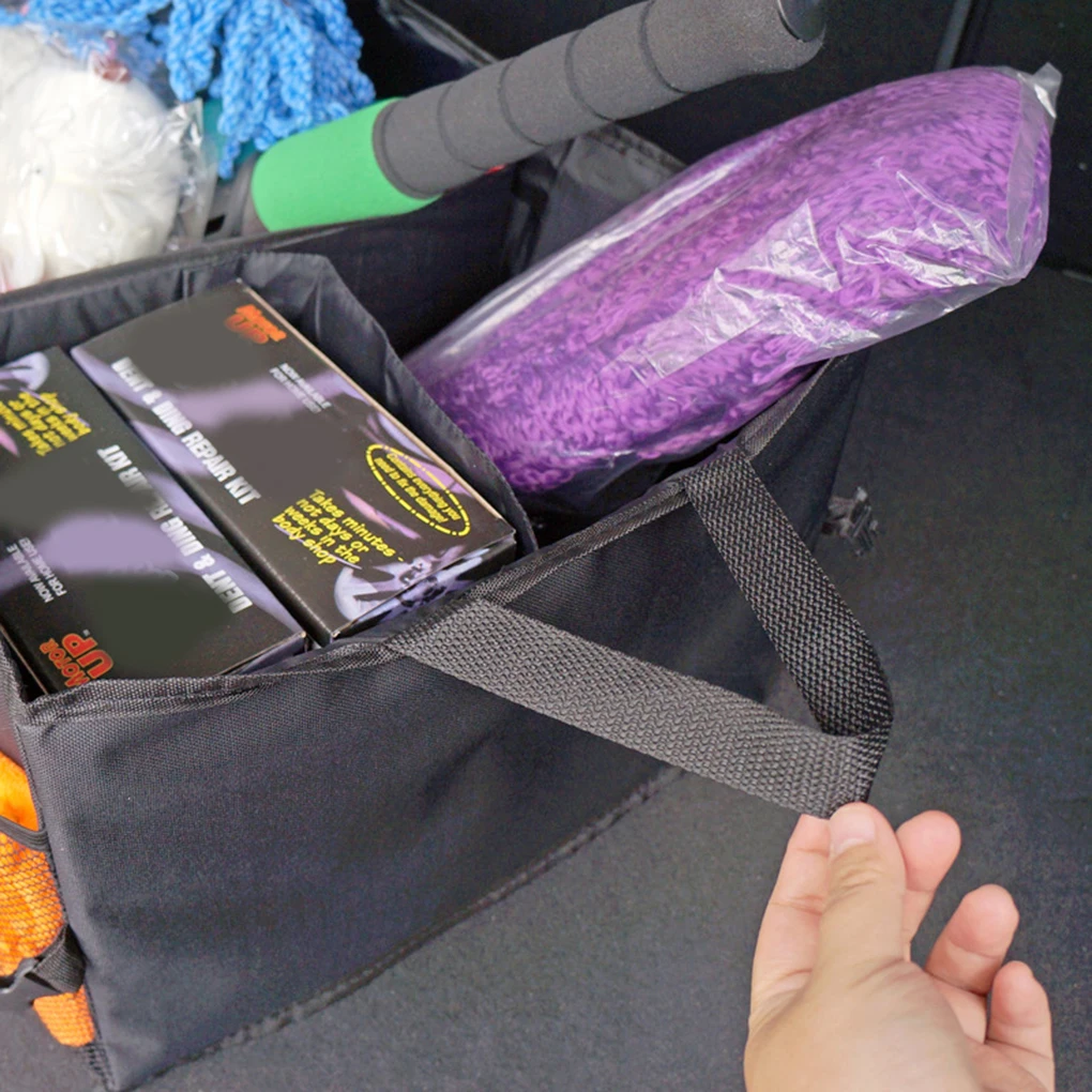 

Car Trunk Organizer Collapsible Cargo Storage Box Oxford Waterproof Folding Container Auto Stowing Tidying Interior Holder