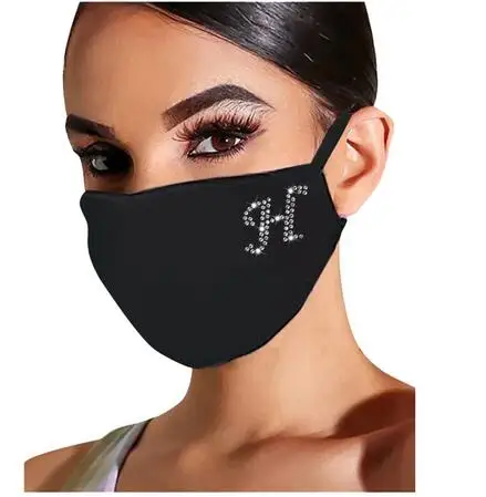 

Women B letter Shiny Rhinestone Mask Decoration Face Accessories Cover Face Jewelry For Women Wedding Nightclub Party Decoration