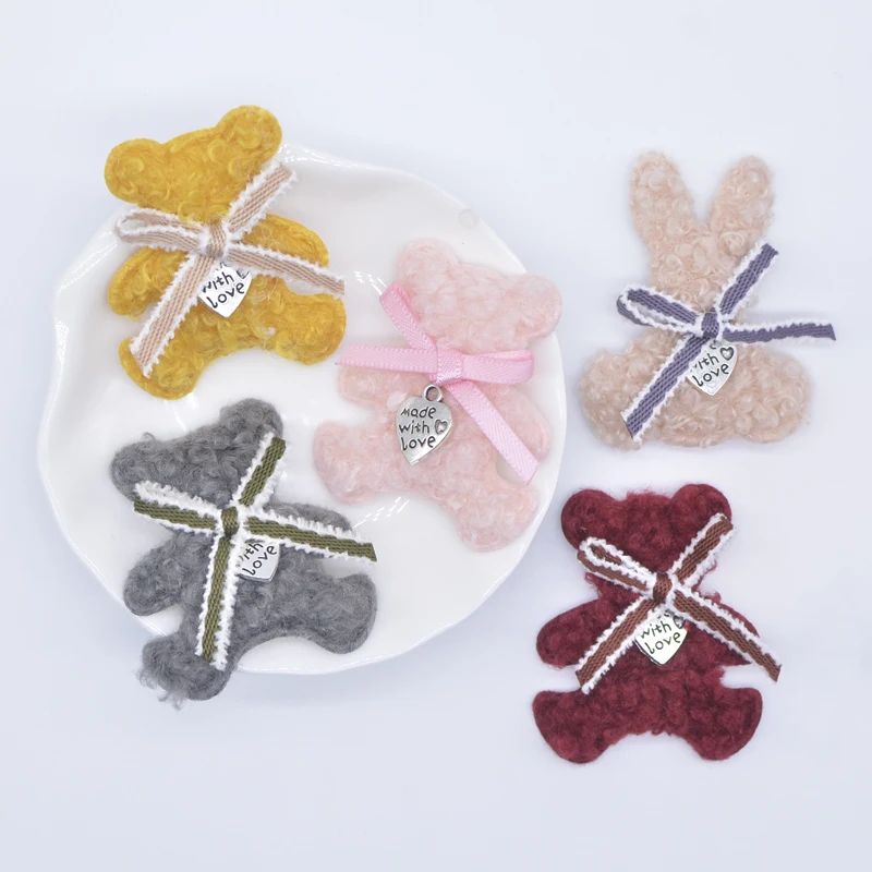 20 шт. Мягкий Медведь Кролик с галстуком аппликации для одежды ручной работы шляпы