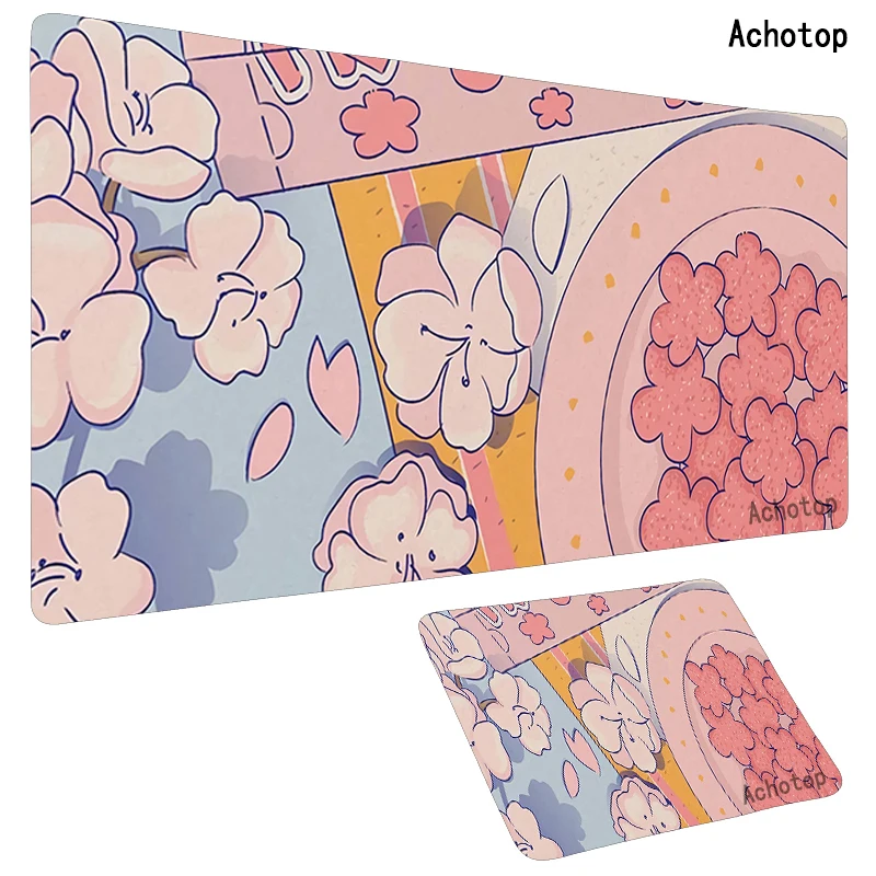 

80X30cm Pink Flower Mousepad Gaming Notbook Mouse Pad Gamer Mat Computer Desk Pad XL Mouse mat Keyboard Large Play Mats PC Gamer