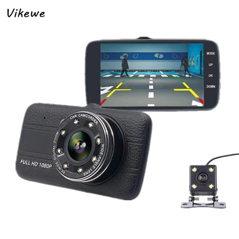 Автомобильный видеорегистратор Vikewe 4 0 дюйма Full HD 1080P регистратор с двумя