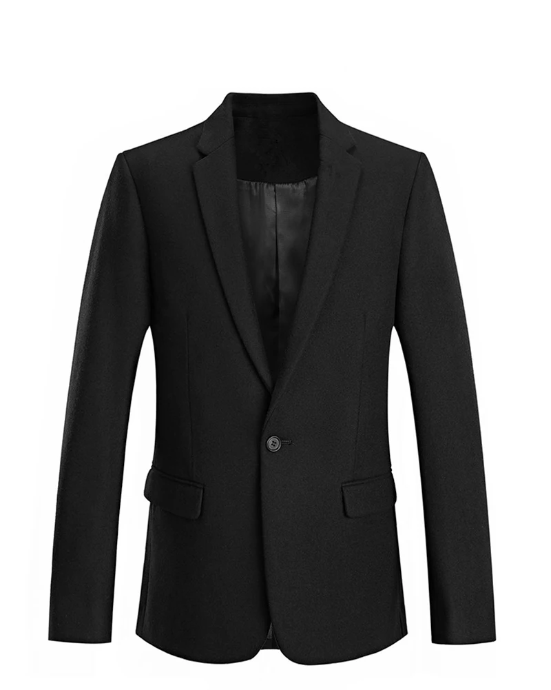 Black Одежда жениха мужской костюм блейзеры осенняя куртка Masculino Hombre однотонная приталенная умная повседневная мужская одежда s мужские пальто MOOWNUC - Цвет: Black