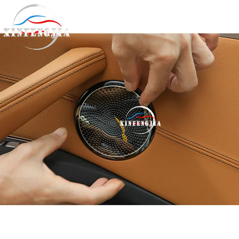 

For BMW X3 X4 G01 G02 18-19 Stainless Black Car Door Speaker Decorate Cover Trim