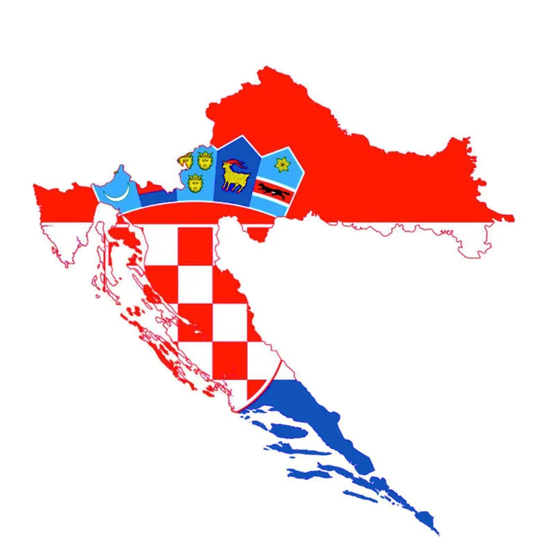 

Creative Car Sticker Croatia Flag Map Accessories Vinyl Decal Cover Scratches Fashion Sunscreen Waterproof KK 14cm*14cm