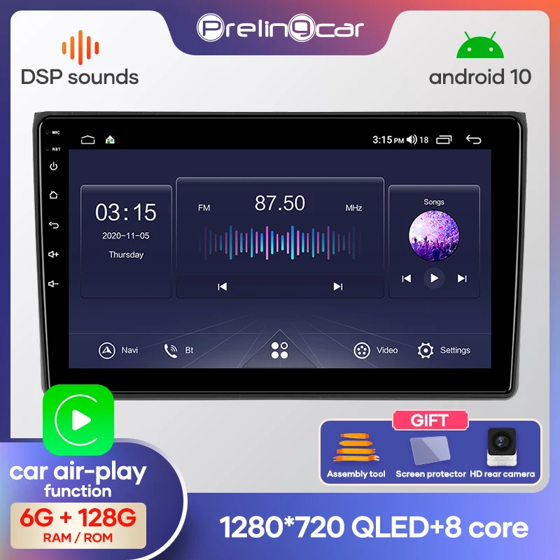 

Автомобильный радиоприемник Prelingcar для Audi A4 B6 2000-2009 S4 RS4 Android 10