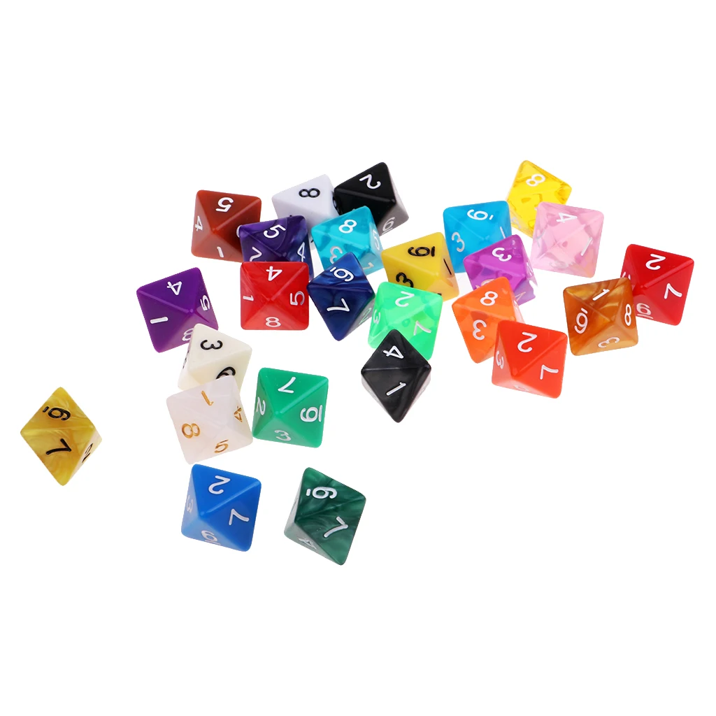 25 шт. многогранные акриловые кости d8 8 сторонние для MTG TRPG настольные игры