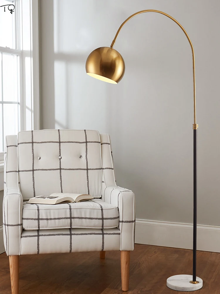 

Nodic Luxury Fishing Floor Lamp Led E27 Industrial Modern Mable Light Iron Art Metal Standing Lamp Home Decor Living Room Study