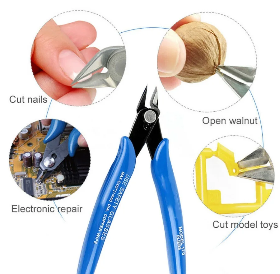

5pcs Wire Snips Pliers Blue Durable Flush Side Cutter High Quality Kit
