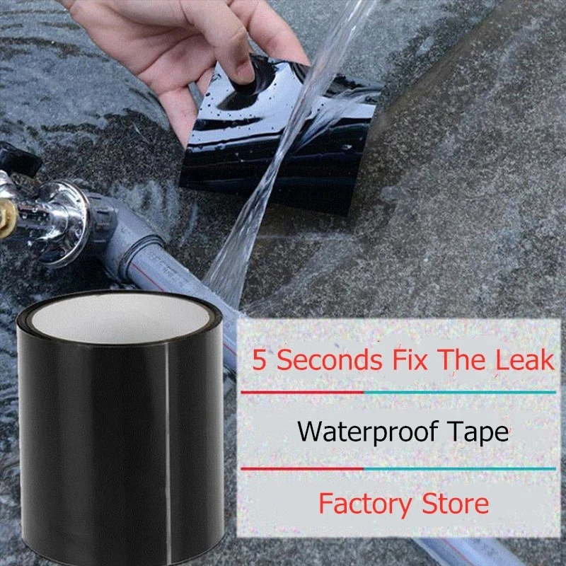 

10-50cm Black Waterproof Tape High Viscosity Soft Glue Seal Repair Self-repairing Thermal Conductive Water Pipe Wire Household