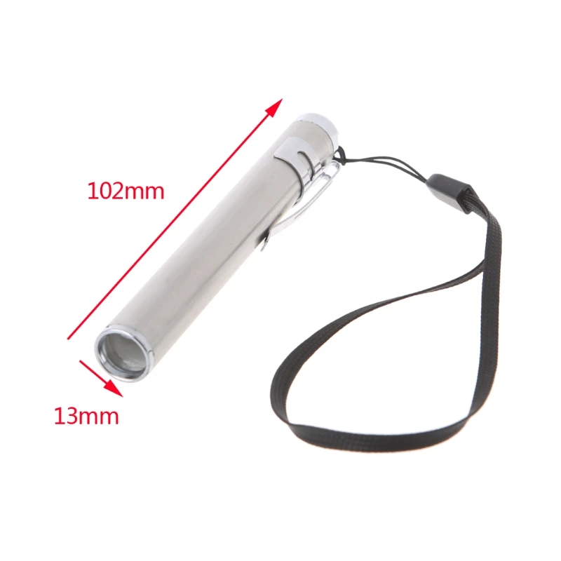 

Round Moon Shape Flashlight Stainless Steel Mini LED Lights Focus Torch Lamp