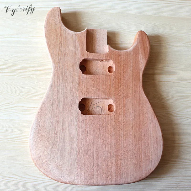 st elektrische gitarre körper feste okoume holz gitarre körper mit pickup loch unfinished diy gitarre barrel elektrische gitarre zubehö