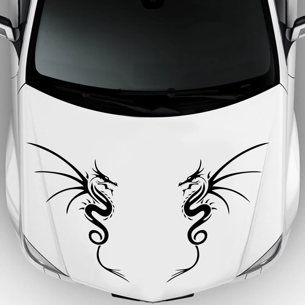 

Doordash 2PCS Dragon Totem Creative Tribe Front Cover Car Stickers for Truck Caravan DIY Vinyl Decals Side Door Stickers