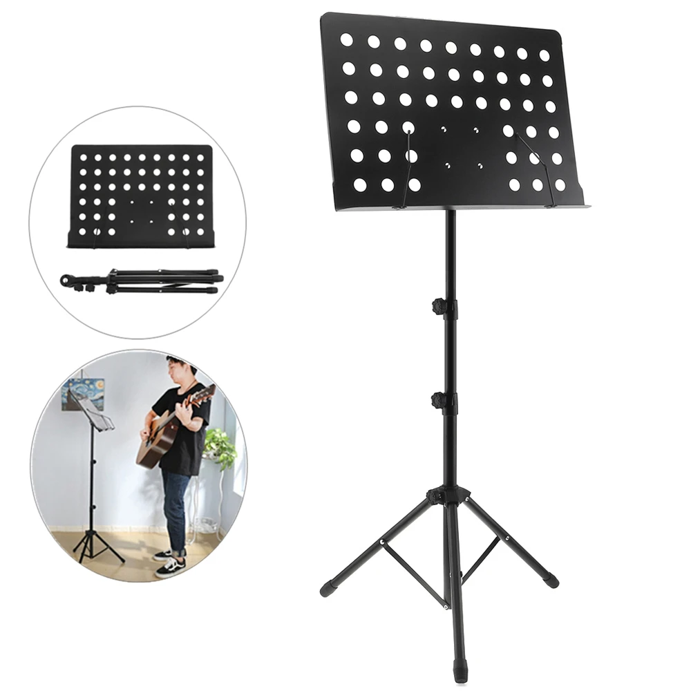 Aluminum Alloy Thickening Music Stand Tripod Stand Holder Height Adjustable with high strength Aluminum Alloy material