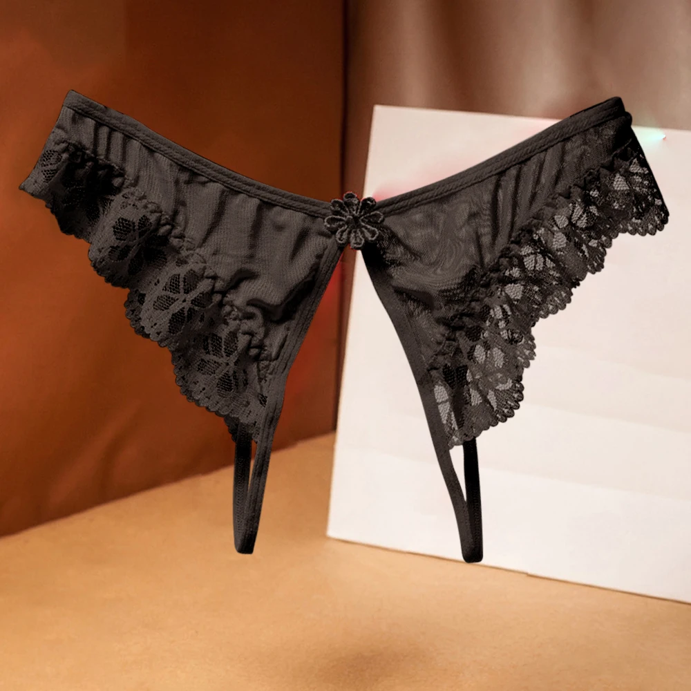 Сексуальные эротические стринги WENYUJH с открытой промежностью кружевные