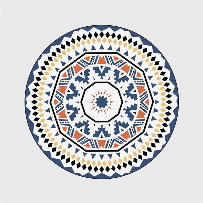 

Area Rug Carpets for Living Room Nordic Minimalist White Geometric Polyester Round Carpet Bedroom Rugs for Children Room
