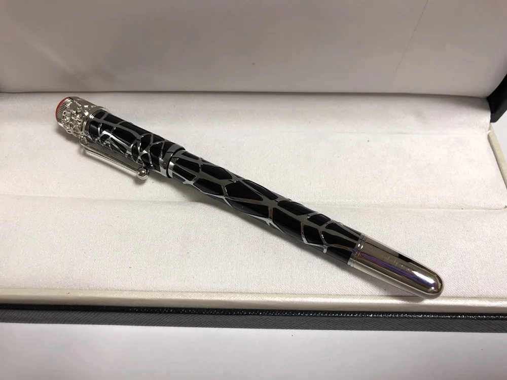 Качественная шариковая ручка с рисунком паука паутины металлические черные