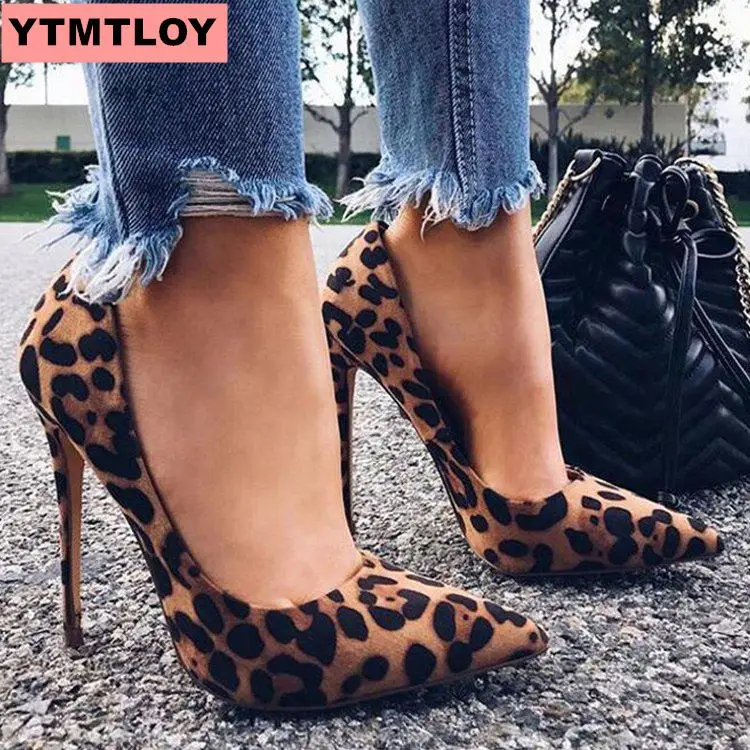 Г., женская обувь Туфли-лодочки Свадебная обувь zapatos mujer, замшевые модельные туфли на высоком каблуке с острым носком и леопардовым принтом на высоком каблуке