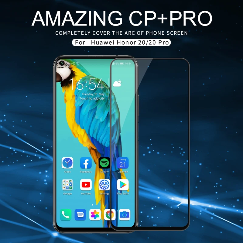 

Nillkin for Huawei Honor 20 Case Frosted Shield Cover + Amazing CP+PRO Full Cover Tempered Glass for Honor 20 Pro Film