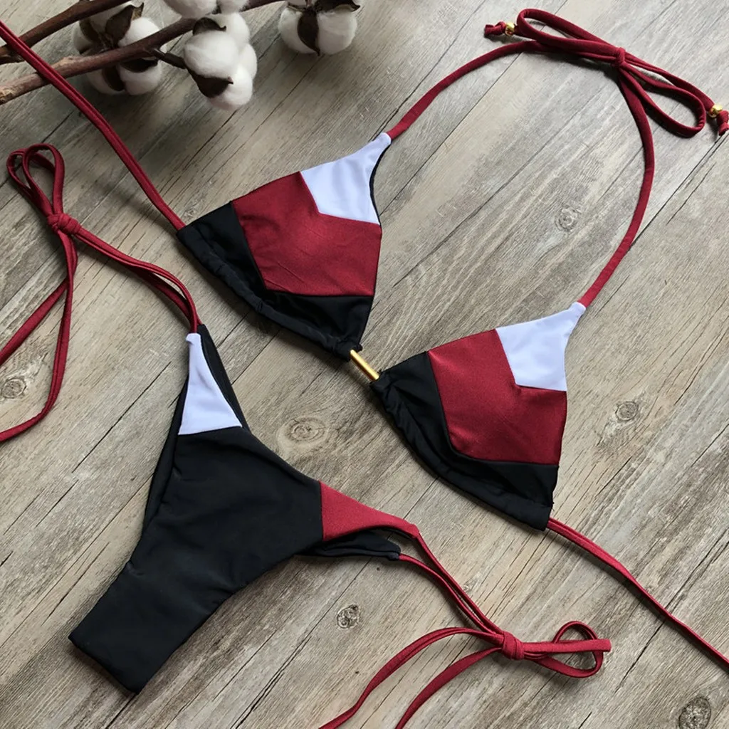 

Women Bikini 2020 Woman 2 Piece Swimsuit Solid Swimwear Sexy Bikini Set Female Swimwear High Waist Push up Biquini Pink