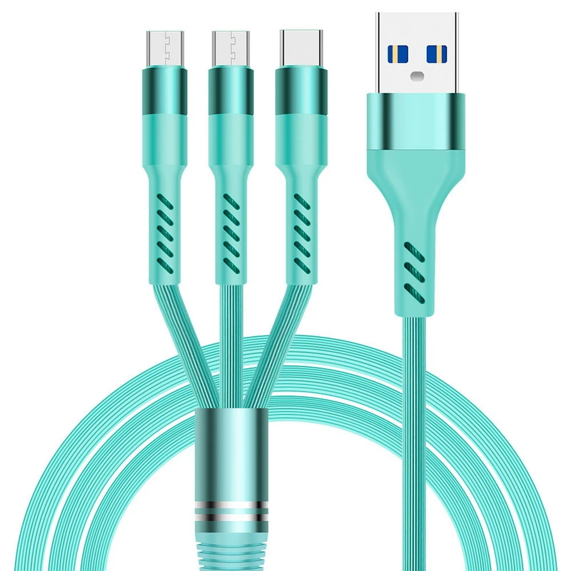 3 в 1 USB кабель для iPhone Xs Max Xr X 8 7 быстрое зарядное устройство Type C c Micro Мобильный