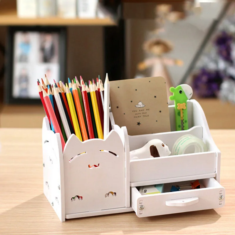 Multifunction School Desk Pen Pencils Drawer Case Storage Box Table Simple Pencil Shelf Holder Office Stationery Supplies | Канцтовары