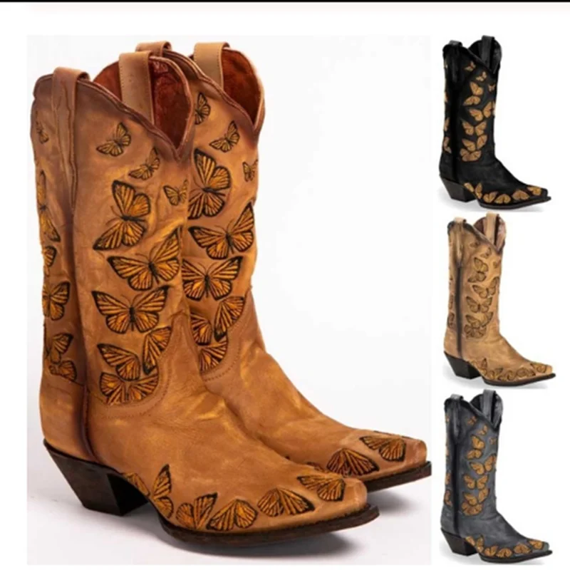 

Зимние сапоги; женская обувь; botas altas mujer; женская обувь; Ковбойская обувь в стиле панк; vrouwen laarzen
