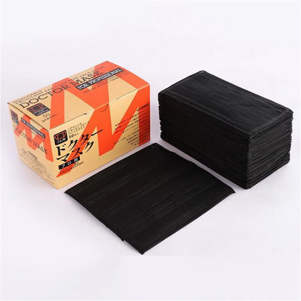 

50pc 4-Layer Disposable Mask Non-woven Dustproof Non-Independent Packaging Activated Carbon Mouth Masks mascarillas#3