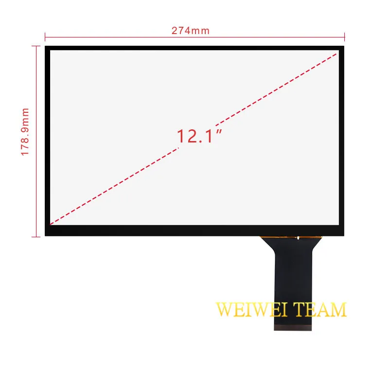 Wisecoco 12,1 дюймов емкостный сенсорный экран USB plug play поддержка Raspberry Android linux WIN78 10 16:10G+ G 274x178,9 мм 10 точек