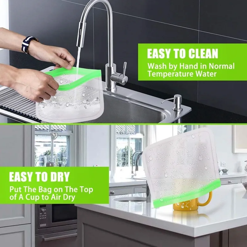 Многоразовые Пакеты для хранения пищевых продуктов 1 шт. верхняя герметичная