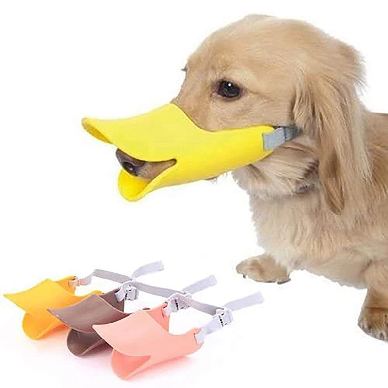 @ HE уточка силиконовая наморда для собаки Милая утка дизайн рта намордник против
