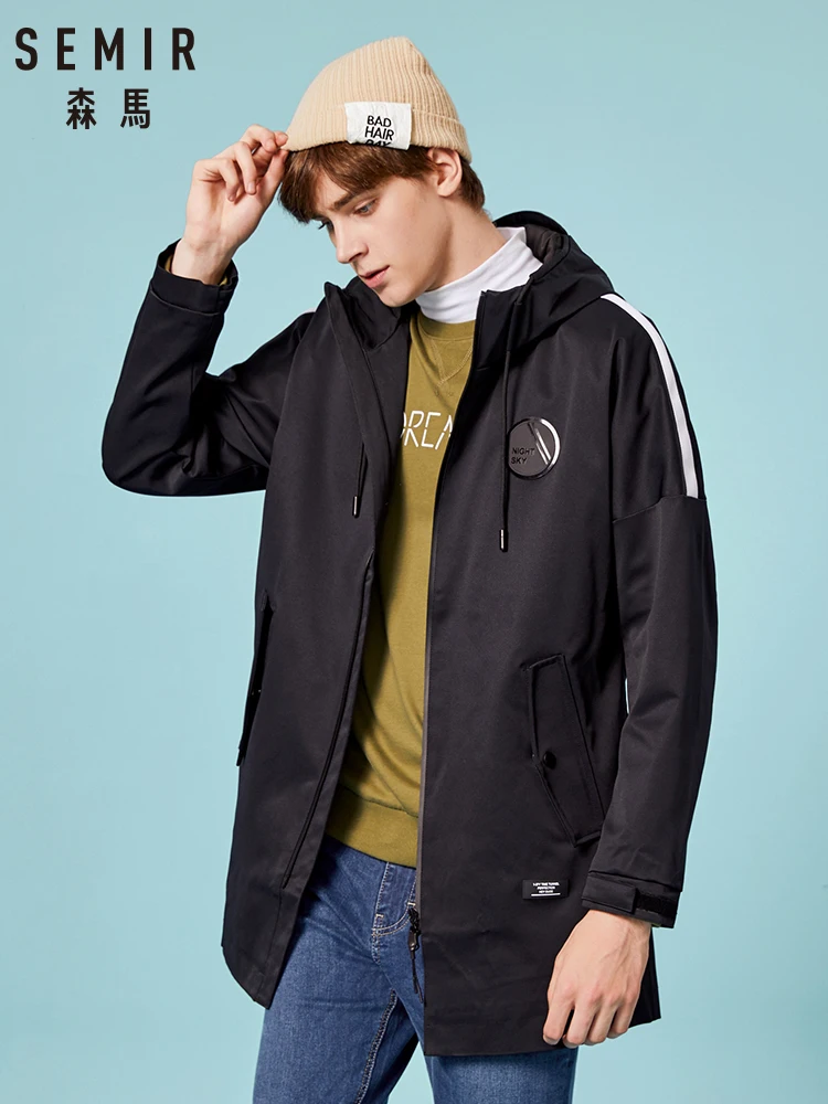 Semir ветровка мужская мода армейский зеленый зимняя Длинная куртка с капюшоном