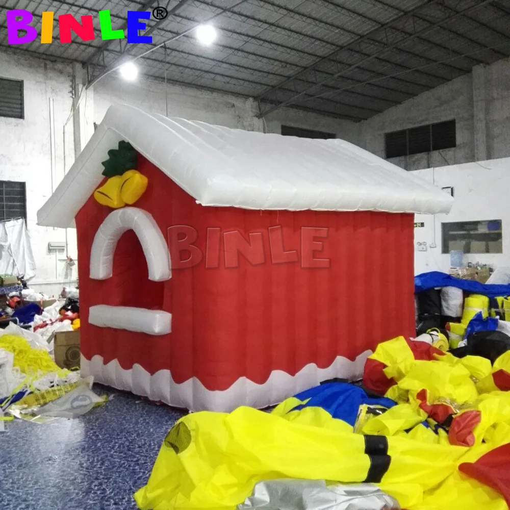 

Pretty Outdoor Inflatable Christmas House Inflatable Christmas Cabin Santa Grotto Square Tent For Holiday Decoration