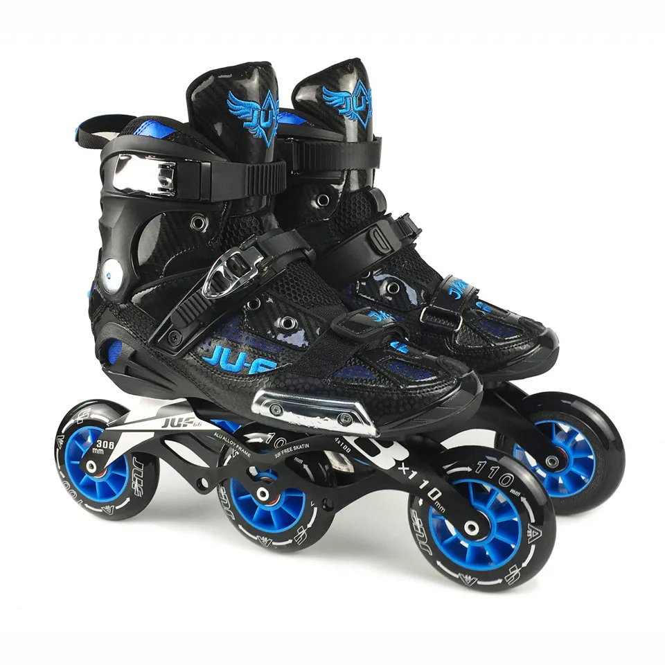 War Wolf скоростные коньки Semi solft высокие лодыжки Роликовые башмаки встроенные Patines