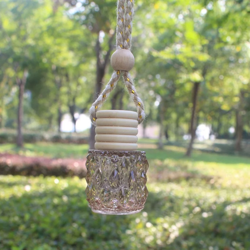 

For Car Perfume Pendant Fragrance Air Freshener Clear Empty Glass Bottle Essential Oils Diffuser Ornaments Hanging Car-Styling