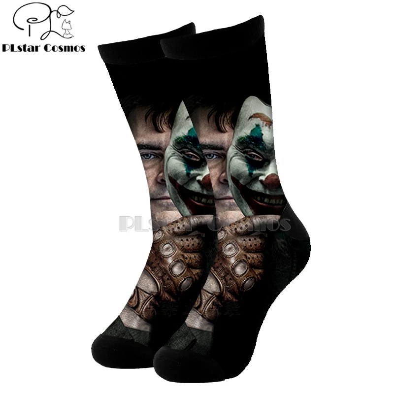 Plstar Cosmos comic dc haha злой Джокер злодей хлопковые носки с 3d принтом из мультфильма высокие носки мужские и женские качественные Joaquin Phoenix-5 - Цвет: 33