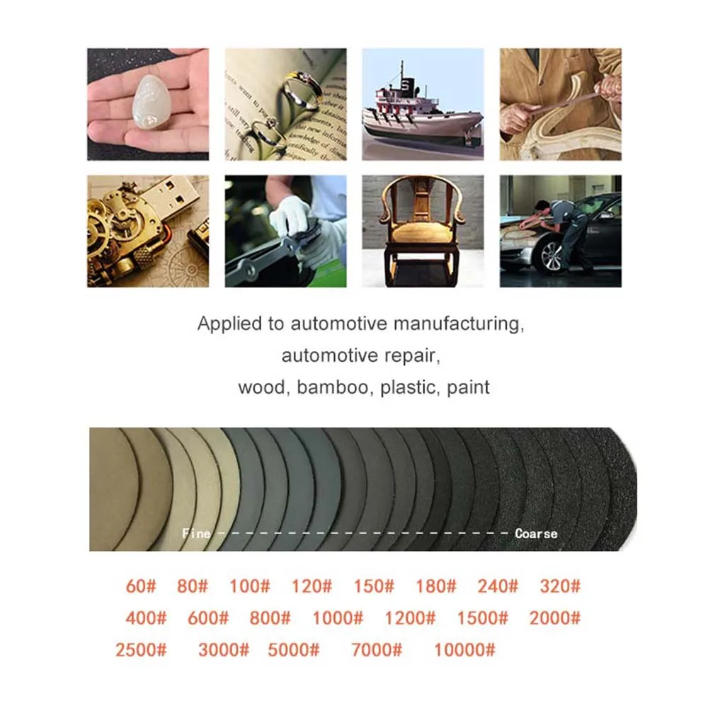 

100pcs 50mm 60-1000 Grits Sandpaper Discs Orbital Electric Drill Polishing Tools