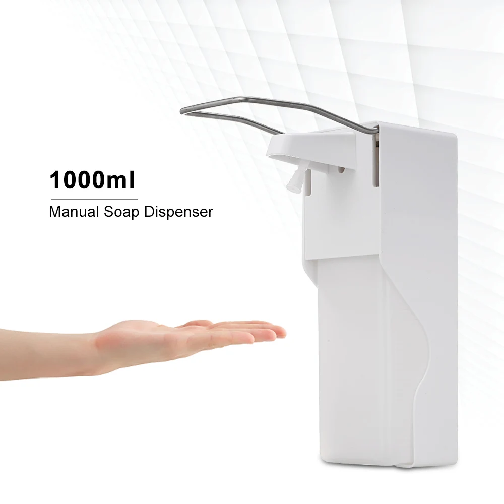 

Manual Soap Dispenser Wall Mounted Elbow Pressure Soap Dispenser Large Capacity for Home Office Restaurant 1000ml