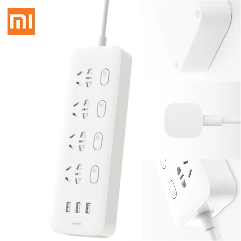 Xiaomi Mijia power Strip 1 8 м (5 9 фута) 3 гнезда 10 А 250 в 2500 Вт порта USB 5 2 а конвертер для быстрой