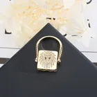 Женское кольцо со львом в стиле панк, массивное квадратное кольцо золотого цвета, модные ювелирные изделия, циркониевые аксессуары Zk30