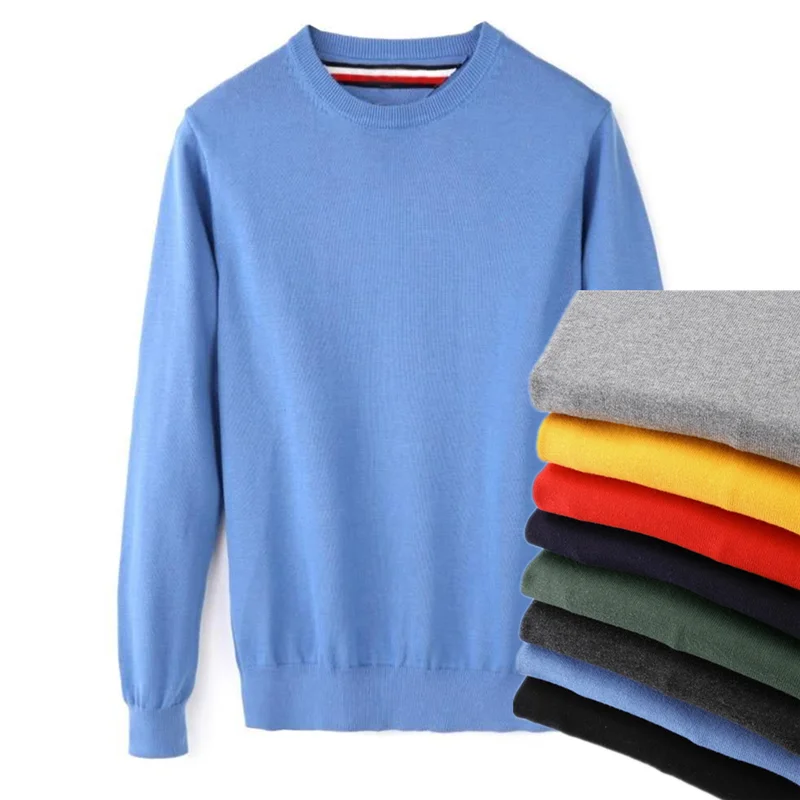 

TIM01 High Quality Men O-neck Cotton Sweater Autumn Winter Jersey Jumper Hombre Pull Homme Hiver Pullover Knitted Sweaters