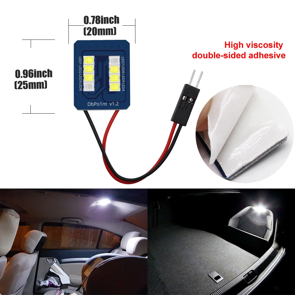 T10 Festoon Ba9s светодиодная панельная лампочка 2835 SMD красный Поворот Белый