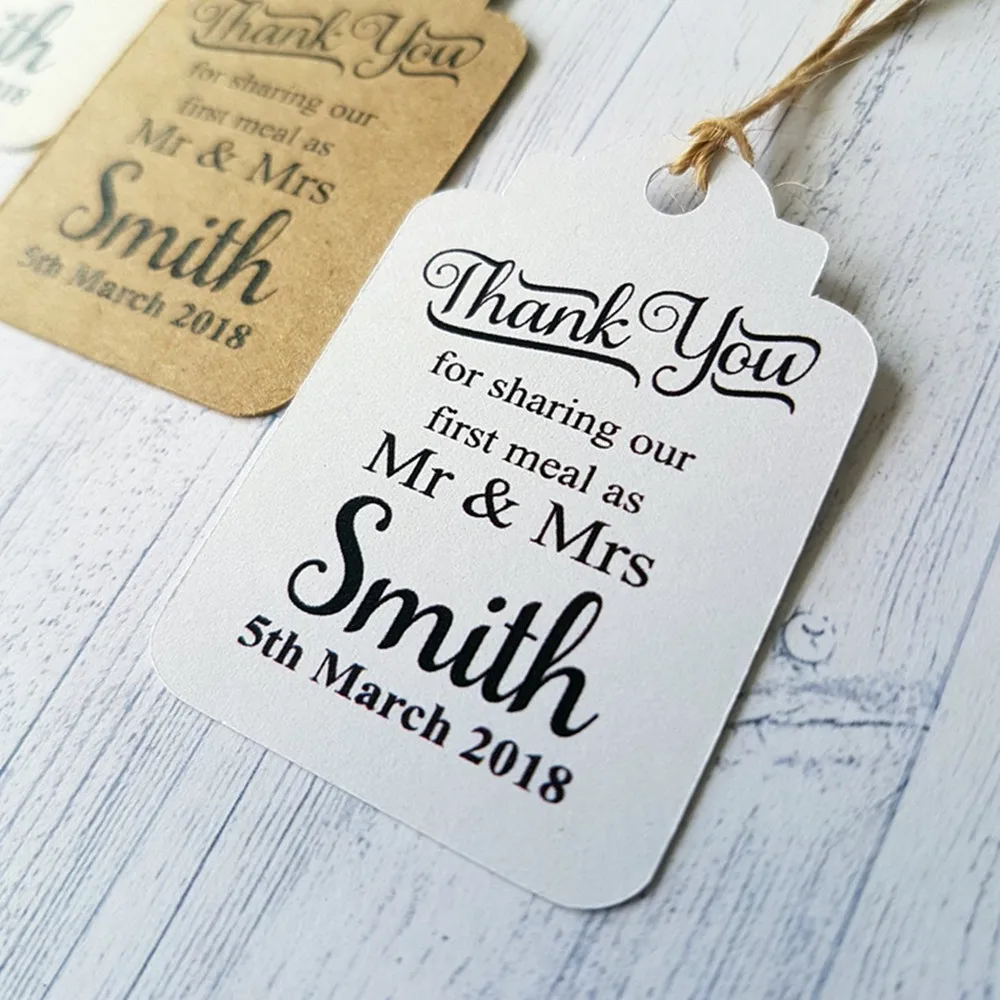 Специальные бирки для свадебных подарков с персонализацией для девичников и холостяцкой вечеринки. Благодарим за разделение нашей первой трапезы. бирки подарков.