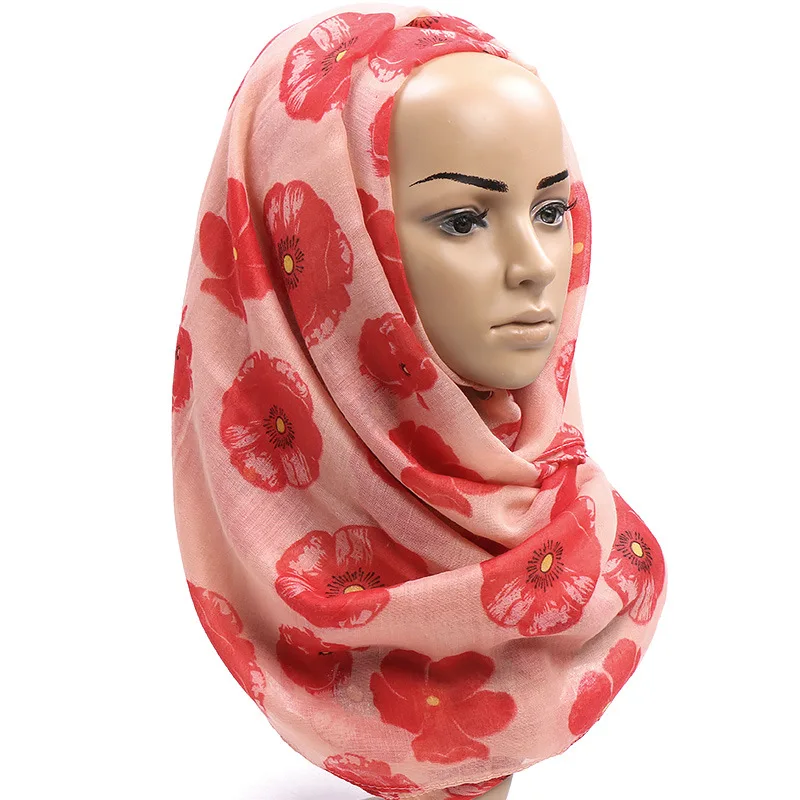 

Muslim Printing Cotton Scarves Crinkle Hijab Women Bubble Head Scarf Shawls Large Size Pashmina Wrap Hijab Scarves Headband