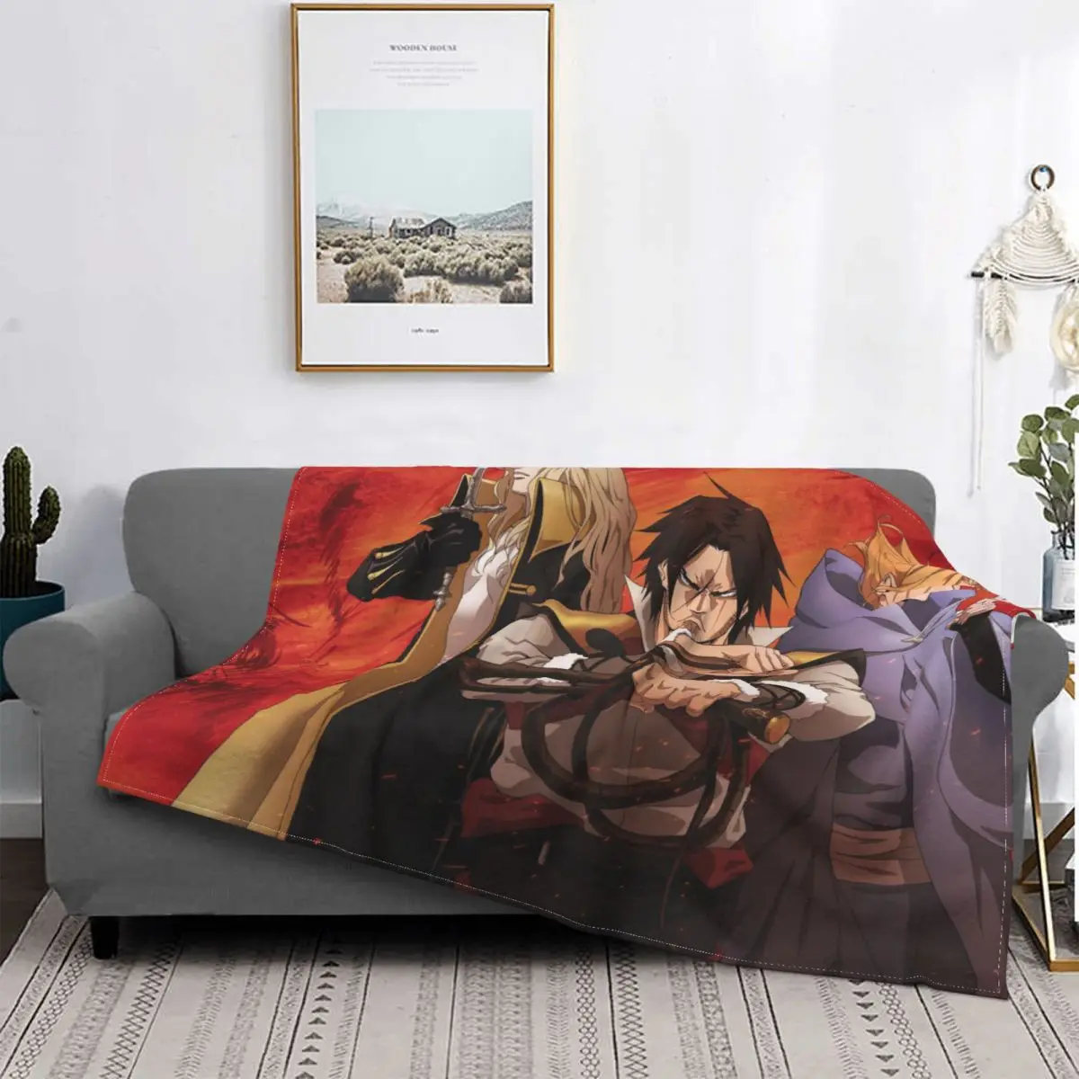 

Castlevania Season 3 Trevor Adventure Anime Blankets Coral Fleece Plush Decoration Bedroom Bedding Couch Bedspread