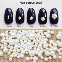 non porous pearl nail art decoration abs acrylic high quality white round beads mixed size 2mm 6mm fingernail diy accessories
