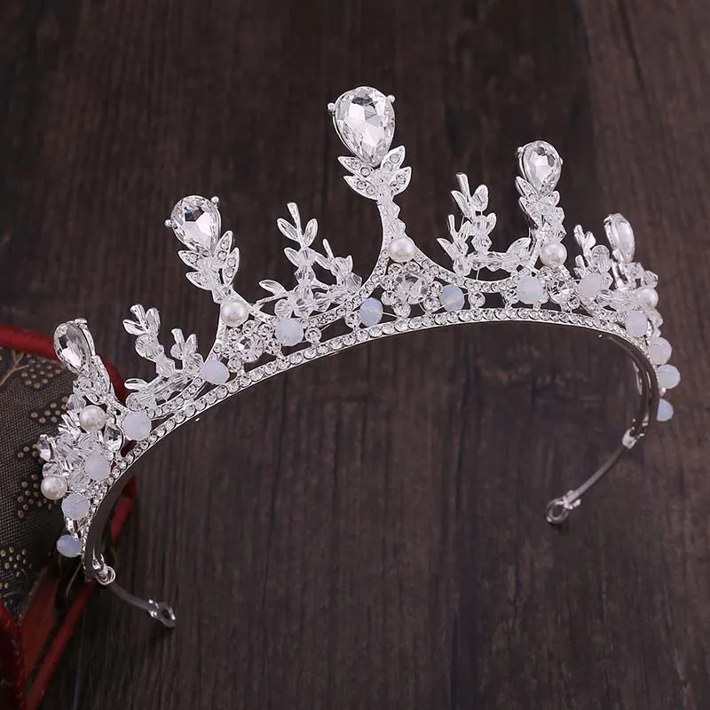 Свадебная Корона Стразы FORSEVEN великолепного серебряного цвета с кристаллами