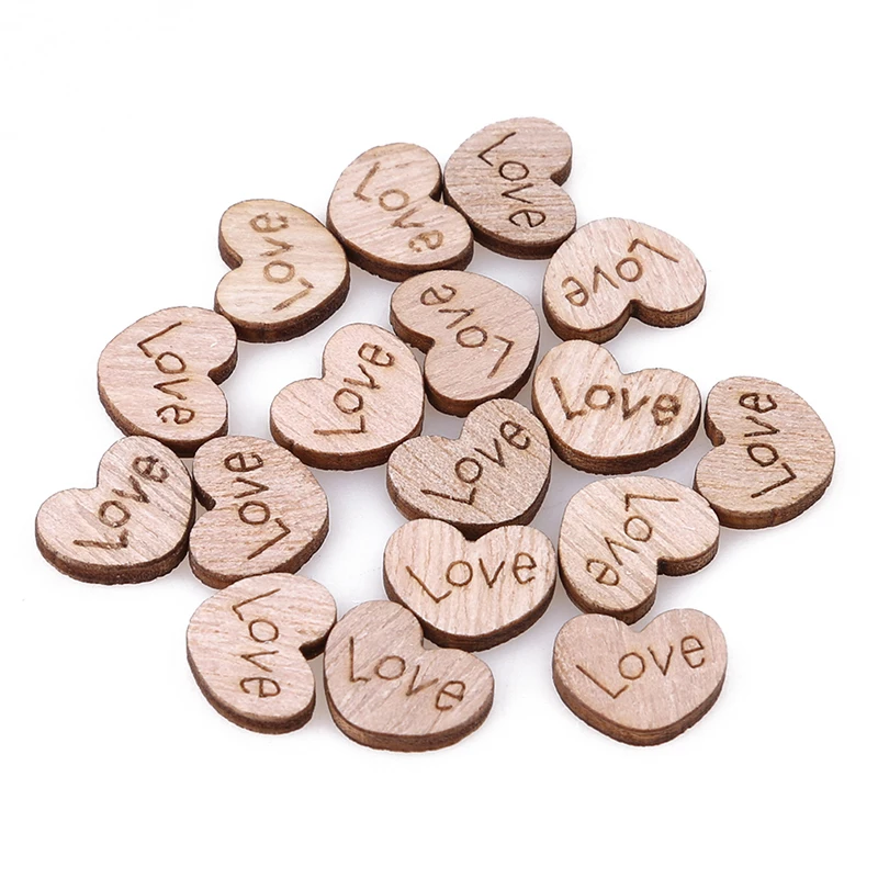 100 штук деревенский деревянный плот с сердечками аксессуары для дома вечерние