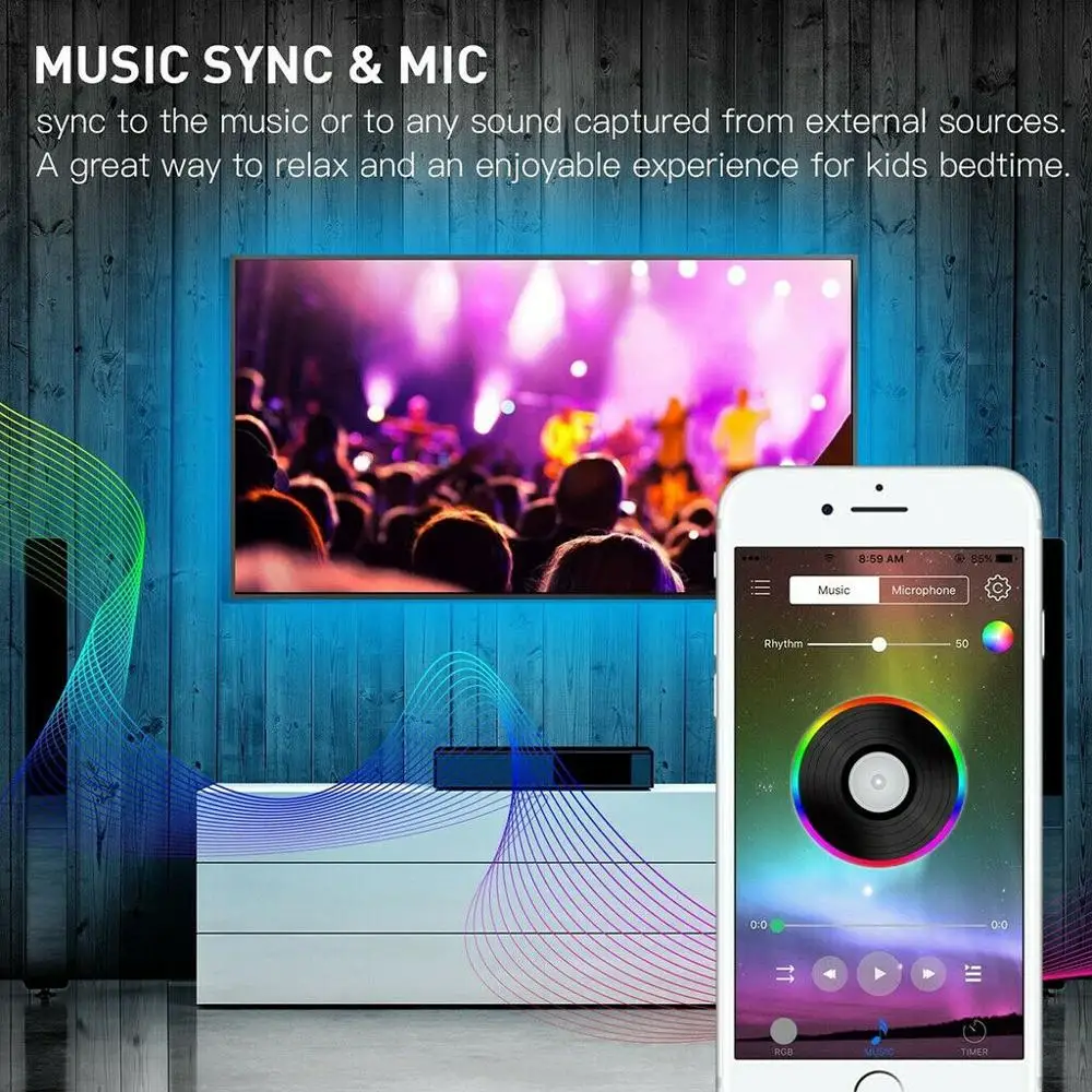 Светодиодная лента RGB с управлением через приложение и поддержкой Bluetooth