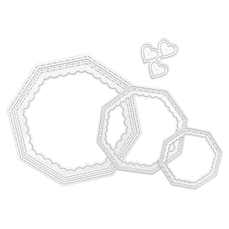 

Geometric background knife mold metal cutting mold silver craft mold set handmade gift and DIY scrapbook embossed template